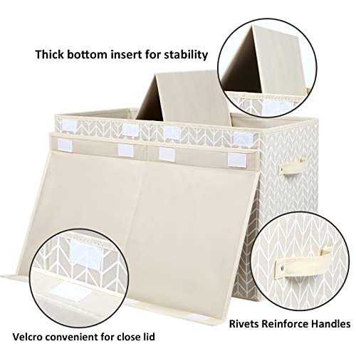 Image of Mayniu Kids Toy Storage Box Chest with Lid, Sturdy Toy Bin Organizer for Kids, Girls, Boys, Living Room, Nursery, Bedroom, Playroom 25 inchx13 inch x16 inch (Beige)