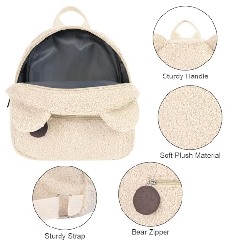 Aomig Plüsch Rucksack Kindergartenrucksack Kleinkindrucksack Kindergarten Schultasche für Jungen Mädchen Kinder Tierischer Kinderrucksack Tier Cartoon Mini Tasche Kinder Rucksack für Baby 2-6 Jahre – Bild 4
