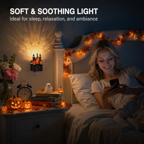 Image of JandCase Night Lights Plug into Wall,Halloween Castle & Church Night Light