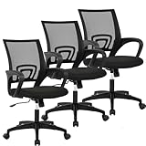 PayLessHere Home Office Chair Desk Computer Chair Adjustable Ergonomic Chair Lumbar Support Armrest Executive with High Density Mesh 360 Degree Swivel Chair for Adults Chair (Pack of 3, Black)