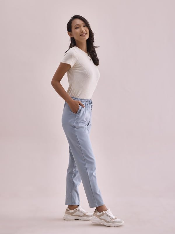 Image of GO COLORS Solid Ultra Warm Casual Pant for Women | Mid Rise, Warm tech