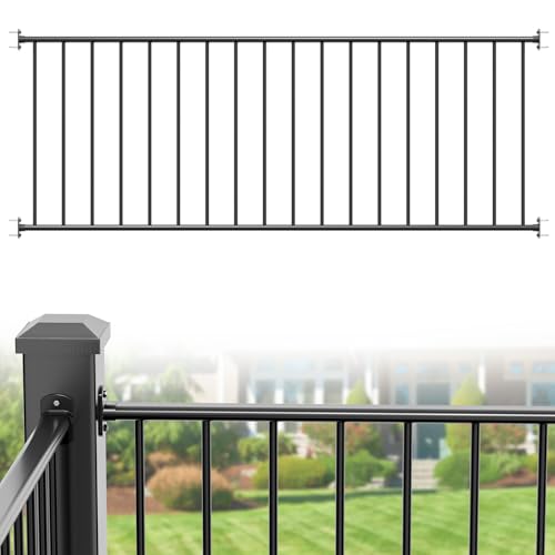 Aluminum Railing Kit, Indoor & Outdoor Railing for Deck, Guard Ra...