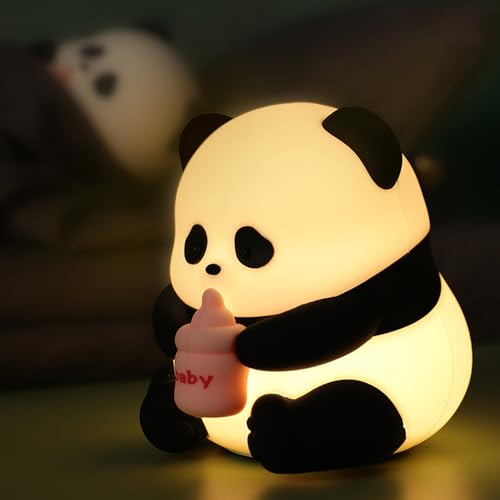 Image of Panda Night Light, Cute Bedroom Decoration, 7 Color Variable, Adjustable Panda Lamp, Bedside Touch Light for Boys and Girls Baby Gifts