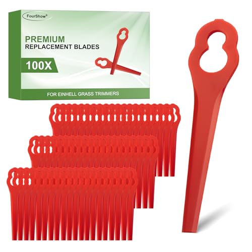 Pack of 100 PA6 Replacement Blade Set Grass Trimmer Accessories Compatible with Einhell GE-CT GC-CT 18 Li GC-CT 24 BG-CT 18 RG-CT 18