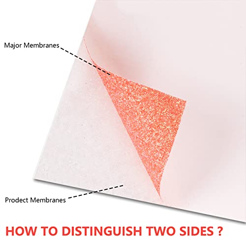 Image of guangyintong Glow Glitter Orange Red Heat Transfer Vinyl HTV Rolls, 12 inch x 8ft Iron on Vinyl for T-Shirts, Glitter HTV Vinyl for All Cutter Machines Easy to Cut & Weed for DIY Design