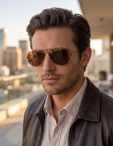 Image of Fastrack Tees Brown Aviator Sunglasses for Unisex