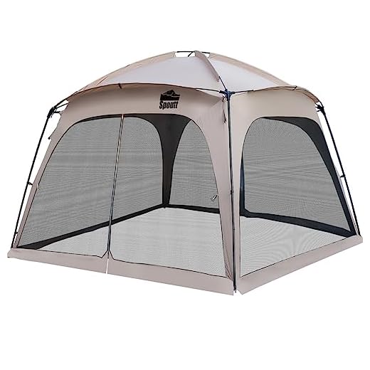 Canopy Tent, SKELO 12x12 FT Shade Canopy Screen Tent for 8-10 Person, Screen House Zippered Gazebos, Camping Canopy Party Tent, Instant Canopy Mosquito Net for Outdoor Patios Gazebo Party Backyard
