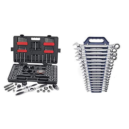 GEARWRENCH 114 Pc. Ratcheting Tap and Die Set, SAE/Metric - 82812 & 12 Pt. Ratcheting Combination Wrench Set, 16 Pc. Metric - 9416