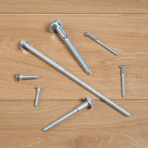 3/8" x 3" Lag Bolts (25 PCS) Tornillos Tirafondo para madera Hexagonales con Arandelas, Acero Zincado miniatura 6