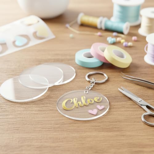 Image of 50 Pieces 1 /8 inch Clear Circle Acrylic Sheet, 1.5 Inch Diameter Plexiglass Sheet, Round for Cake Discs, Plexiglass Table Top, Acrylic Backdrops and DIY Display Projects Craft