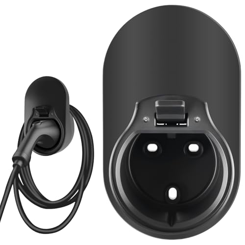 Ladegerät Halterung, Typ 2 Ladegerät Wandhalter, Wallbox Kabelhalterung, EV Ladekabel Organizer, Wandhalterung für Elektroauto Ladestation, Kompatibel mit EU-konformen Ladestecker für Elektrofahrzeuge