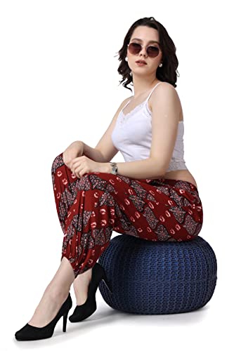 Image of POPWINGS Casual Bagru Printed Cotton Joggers for Women || Stylish Western Women Joggers for Summer || Pull-On Women Cotton Joggers Pants || Women Joggers for Summer