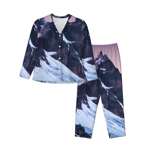 Pyjama à manches longues femme imprimé montagne douceur et sérénité nocturne