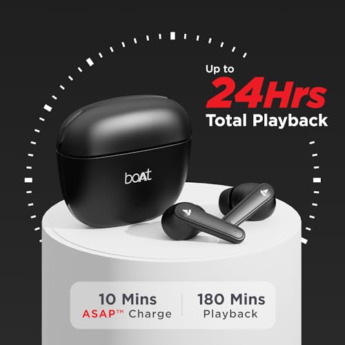 Image of Boat Airdopes 115 in Ear TWS Earbuds with ENx & Beast Mode, Upto 24 Hrs Playback and ASAP Charge(Active Black)