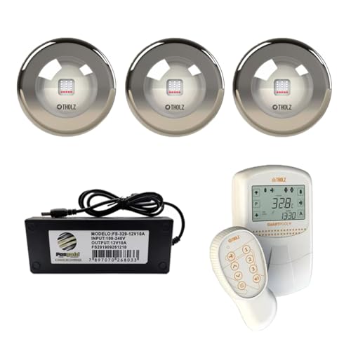 Kit Led Piscina 72m² 9w Inox + Controlador Digital + Fonte
