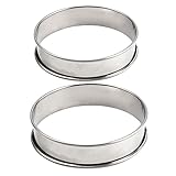 IWOWHERO 2 piezas Anillos de Acero Inoxidable para Tartas Mousse de Molde para Repostería Casera Herramienta de Cocina para Pasteles Tartas y Postres Fácil de Limpiar