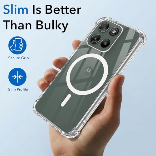 Image of Jkobi Shockproof Crystal-Clear Back Cover for Motorola Moto G67 Power | G57 Power (Magsafe Wireless Support | Drop & Camera Protection | Hard Polycarbonate)