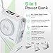 PWRMobile PWR Travel PRO 5-in-1 Power Bank – 10,000mAh with Built-in Cables – 20W USB-C + 15W Wireless Charging – Compact Portable Charger for iPhone & Android - White