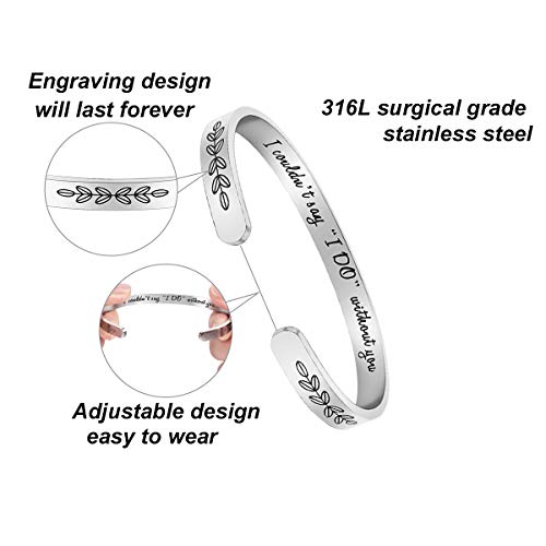 Bridesmaid Proposal Gifts Adjustable Bracelets - I Couldn't Say I Do Without You Stainless Steel Engraved Cuff Wedding Bangle For Bride Tribe Bridesmaid Maid Of Honor #TOP3