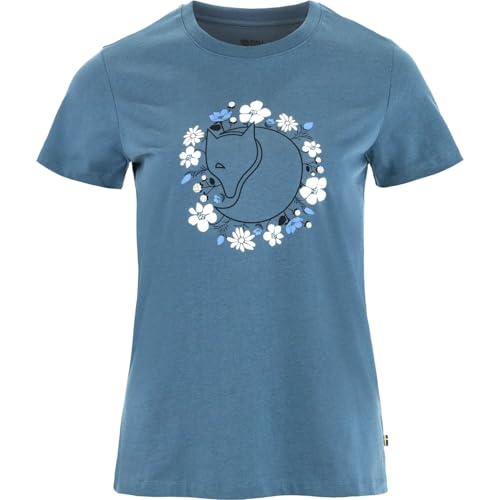 Fjällräven Damen Fjällblomster Fox T-Shirt, Dawn Blue, XL