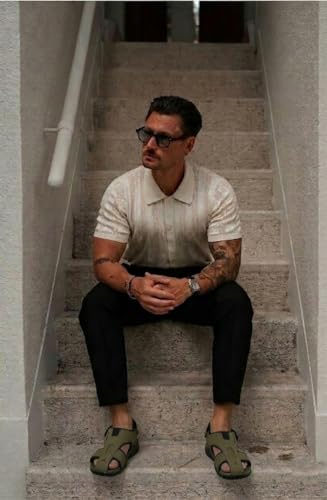 Image of TRACER Causal Sandals for Men's, Stylish & Comfortable, Eva with Rubber Randal Sole, Knitted Upper Lightweight & Breathable, Closure Velcro, Stylish Sandal, Size - 6 to 11