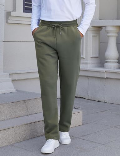 Flygo Men's Fleece Lined Sherpa Sweatpants Winter Warm Pants Jogger Lounge Athletic Pant with Pockets