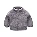 Baby Girls Boys Winter Fleece Coat Toddler Kids Faux Fur Jacket Warm Hooded Outwear Cardigan with Ears Fall Winter Outfits (S-Grey, 6-12 Months)