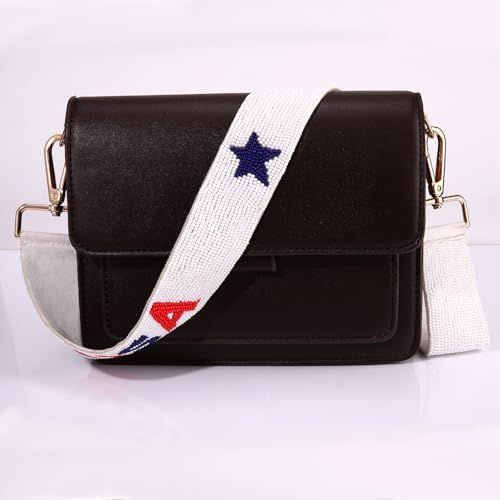 Image of 4th of July Purse Strap Red White Blue Beaded USA Star Purse Strap Replacement American Independence Day Outfits