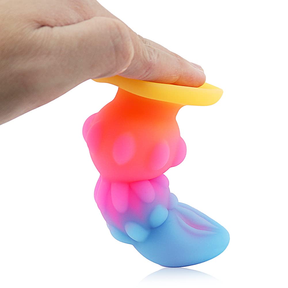 FST Butt Plug Sex Toys Glow-in-The-Dark Monster Dildo with Suction Cup Silicone Anal Beads for Female Male Prostate Massage Masturbation G-Spot Anal Dildo (XL)