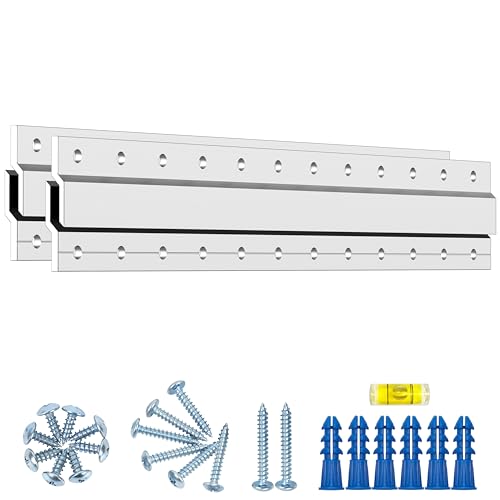 Image of Z-Hanger Picture Hanging Kit 12 Inch - 2 Pairs - Z Bar Clips for Mirror Wall Frame Mounting Hardware,French Cleat Hangers 60 Lbs,Z Bracket Alloy Picture Hangers Kit for Headboard Cabinet,Art