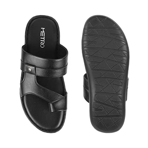 Metro Men Leather Thong Slipper | Chappal | Open Sandal