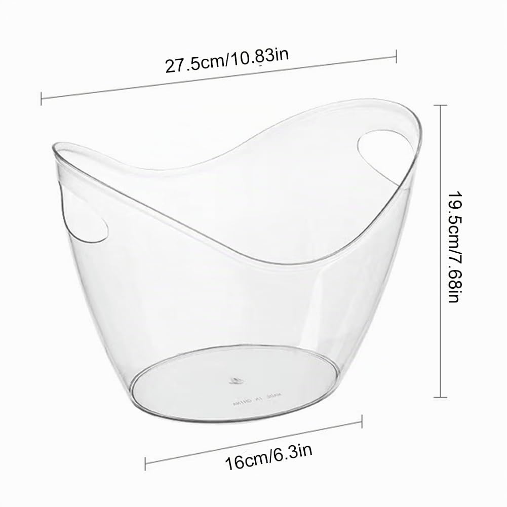 Seau à glace transparent de 3,5 L pour champagne et bière - Seau de conservation de glace pour fêtes, événements et bars à domicile