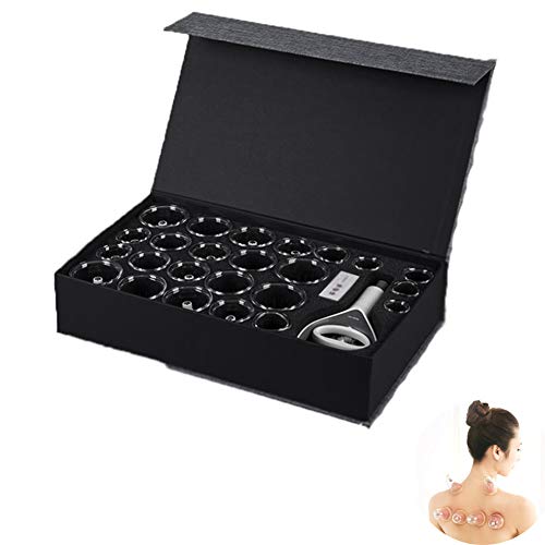AMhuui Cupping Set, Draagbare Fire Potten Set Glas Vuur Met Vingergrepen, Lichaamsmassage Spier Gezamenlijke Pijn Pijn Verlichting Handig Compatibel Huishoudelijke Gezondheidszorg (24 stuks)