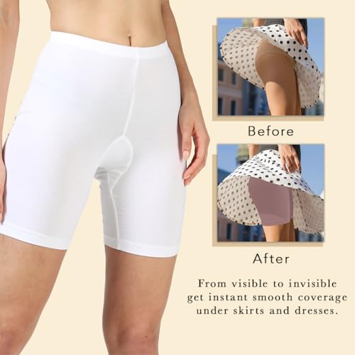 Image of Lavos Women Under Dress Sports Cycling Shorts, Bamboo Cotton Activewear Yoga Gym Workout Anti-Bacterial Uniform, Elastic Mid Waist Shorties Tights for Womens and Young Ladies