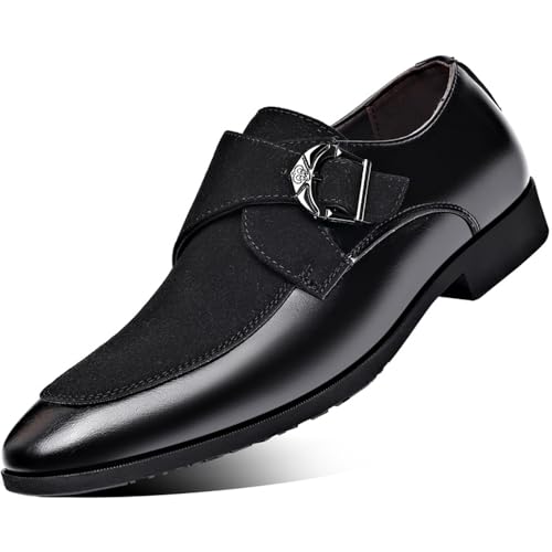 Men's Suede Patent Leather Dress Shoes Business Formal Derby Fashion Oxford Tuxedo Shoes