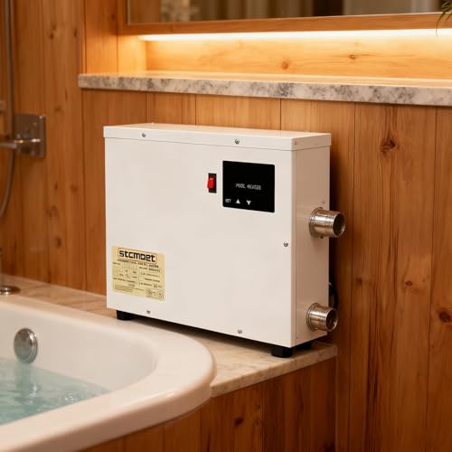 aromaoveite Termostato Táctil para Piscinas | Calentador De Agua Eléctrico Digital, Tanque Interior De Acero Inoxidable Resistente A La Corrosión, Apto para Jacuzzis, Spas Y Piscinas 9kw