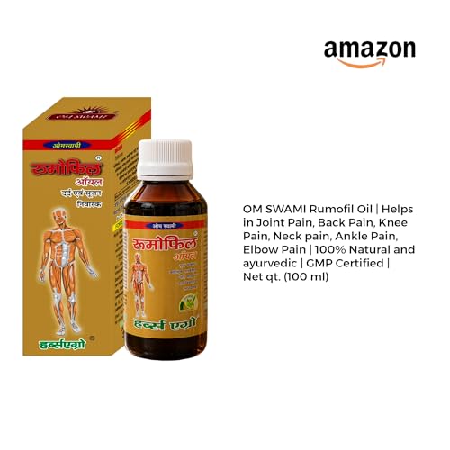 Image of Om Swami Rumofil Oil Ayurvedic Pain Relief Oil | For Joint,Knee,Back & Muscle Pain|Fast Acting Herbal Oil | Non-sticky Formula | 100 ML (PACK OF 2)