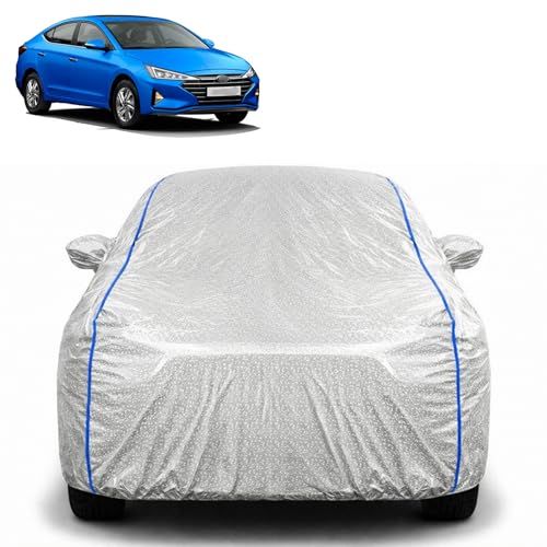 Image of Waterproof Car Cover for Hyundai Elantra | All Weather Protection | UV Resistant & Dustproof | Soft Cotton Lining to Prevent Scratches | Triple Stitched with Mirror Pockets & Elastic Hem