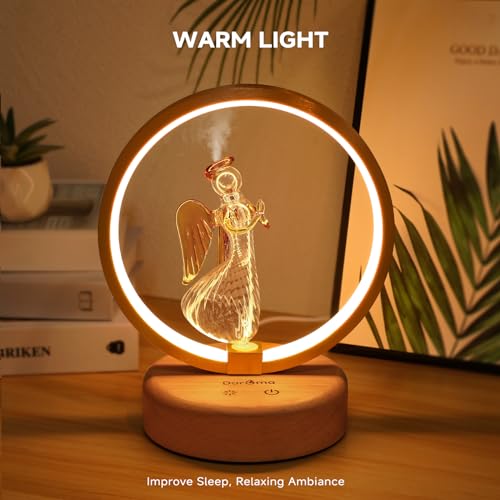 Difusor aromático eléctrico DAROMA Angel artesanal vidrio y madera miniatura 3