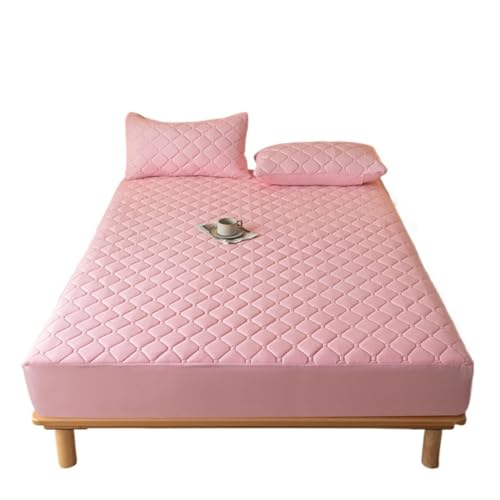 Protège-matelas imperméable anti-tache drap-housse réglable rose - 2