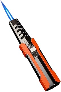 Solar Beam Torch - The Hottest Torch on Earth - Turbine Torcher - Torch Lighter Jet Flame - Waterproof and Windproof Gas Lighter for Kitchen,Camping Grill,Outdoor, Mens Gifts (Without Gas) (Orange)
