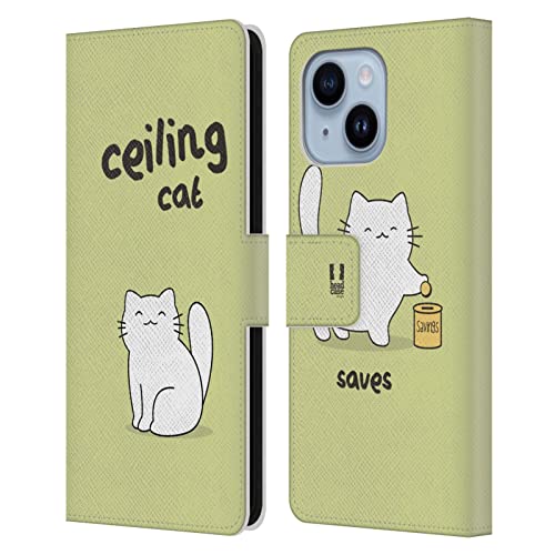 Coque chat de plafond iPhone 14 Plus étui portefeuille cuir avec support vidéo antichoc