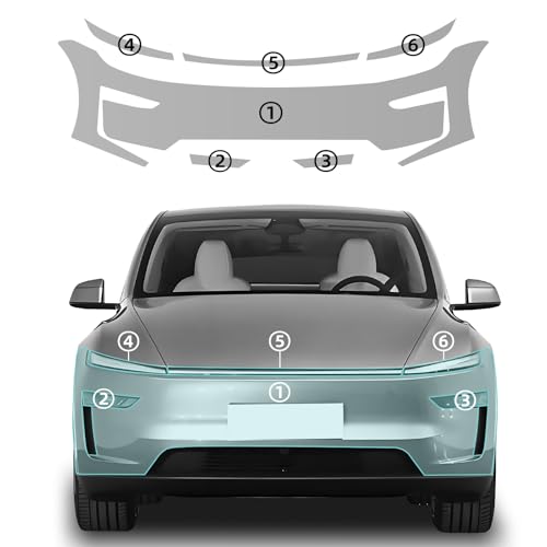 Image of Precut Paint Protective Film 8.5 Mil TPU PPF for 2025 Tesla Model Y Juniper Clear Car HD Scratch Exterior Accessories (Front Bars + Headlights)
