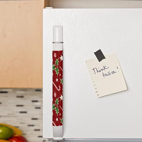 Image of Pardick Christmas Berry Candy Refrigerator Door Handle Covers Set of 2Xmas Red Washable Fridge Dishwasher Mocrowave Oven Door Decor Handle Cover Keep Your Kitchen Appliance Holiday Decor