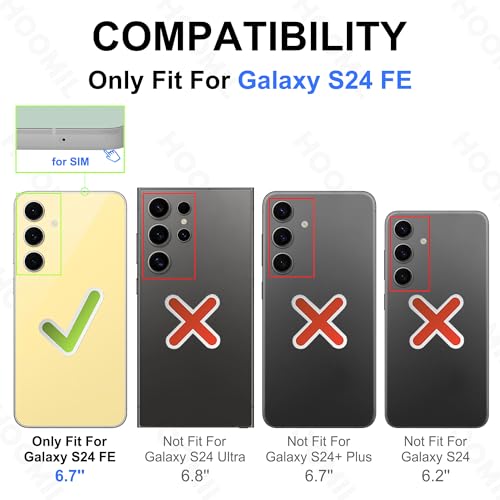 Image of HOOMIL Case for Samsung Galaxy S24 FE 6.7-Inch, Non-Yellowing, Drop Protection, Anti-Scratch Transparent Hard Back Phone Cover - Dark Purple