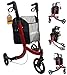 Produktbild FabaCare Dreirad Rollator, Lemur, Delta-Rollator, sehr Agil, faltbar, Einkaufstasche, Farbe weinrot
