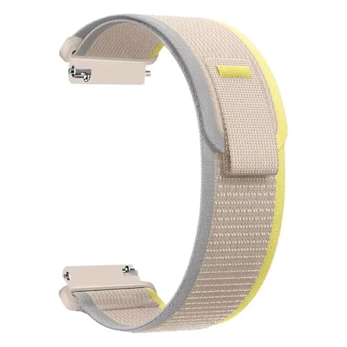 LOPAKACTAG Correa de nailon 20 mm y 22 for Samsung Galaxy Watch 4, 5, 6 7 Classic Gear S3 Active 2 Amazfit GTS 3 Mini(Trail- Beige yellow,22mm)