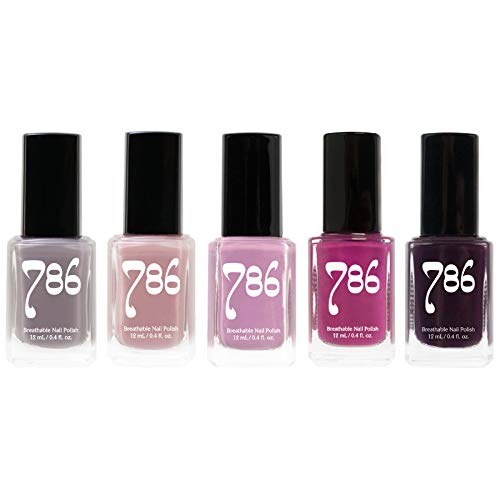 786 Cosmetics Nail Polish Set - Vegan, Cruelty-Free, Halal Nail Polish, 5 Full Sized Nail Polishes (Purple Set)
