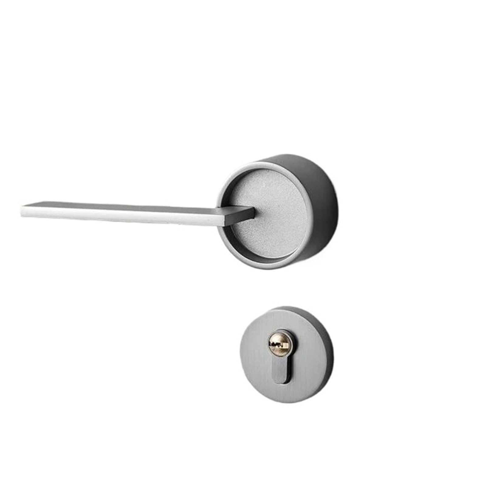 Sjloynwq Silver Silent Door Lock Bedroom Handle Cylinder Split(Silver)