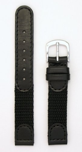 Ladies'�Swiss Army Style Watchband, Color Black, Size 14mm, Watch Band - by JP Leatherworks
